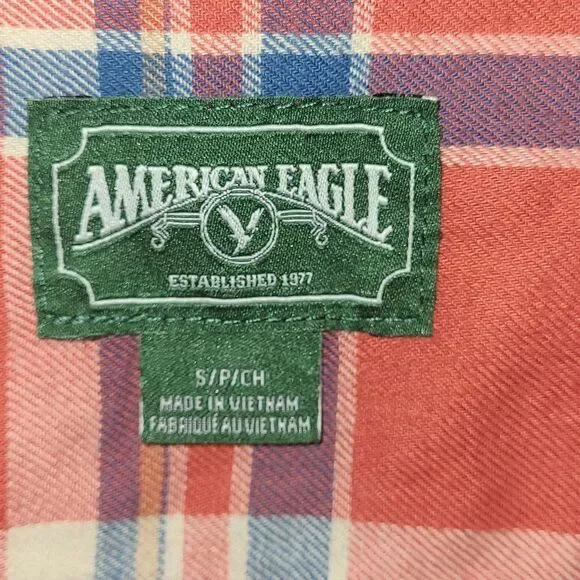 American Eagle Men's Button Down Plaid Shirt - Picture 5 of 9